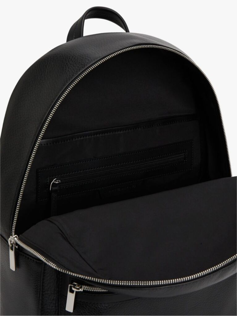 Black TH Business Premium Leather Dome Backpack  Men