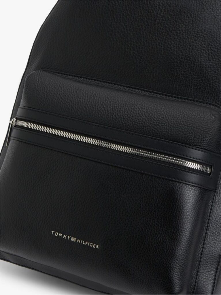 Black TH Business Premium Leather Dome Backpack  Men