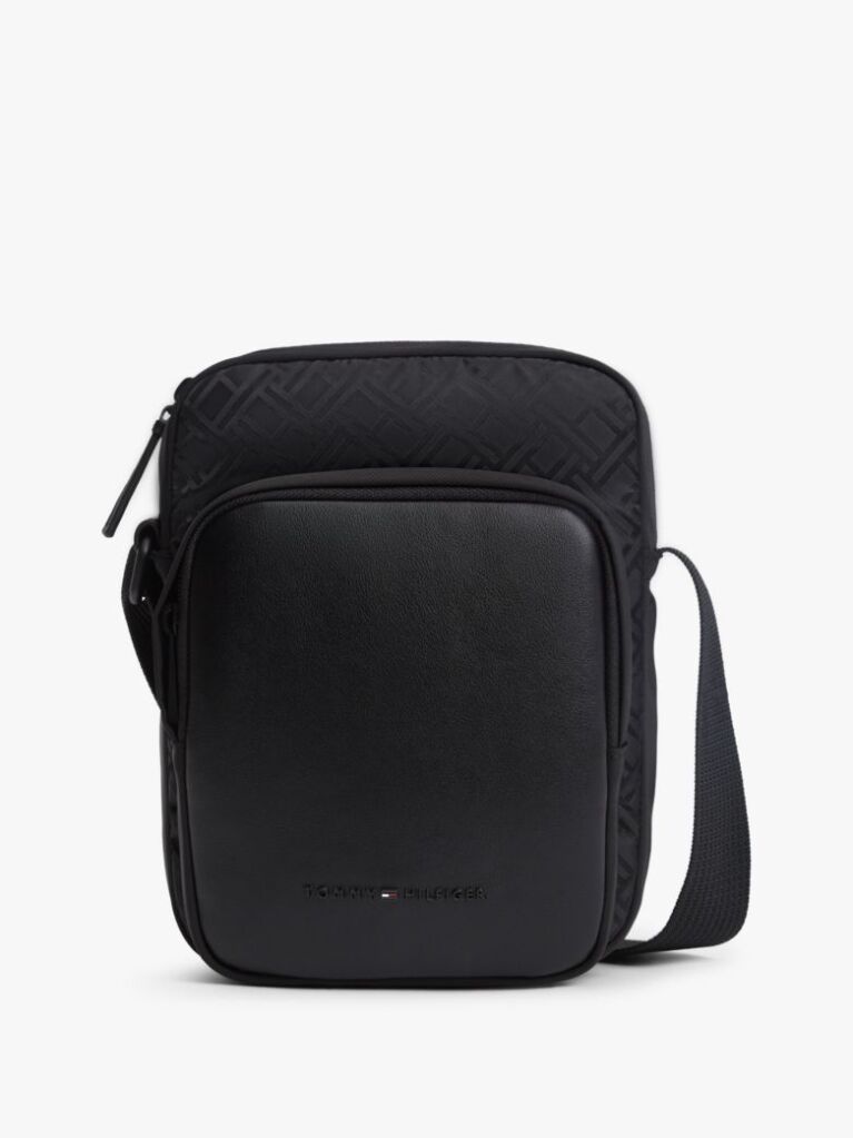Black Flag Jacquard Crossbody Reporter Bag  Men