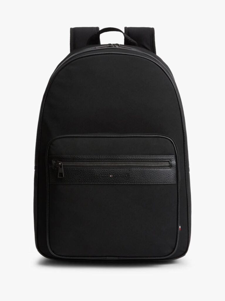 Black Logo Double Zip Dome Backpack  Men