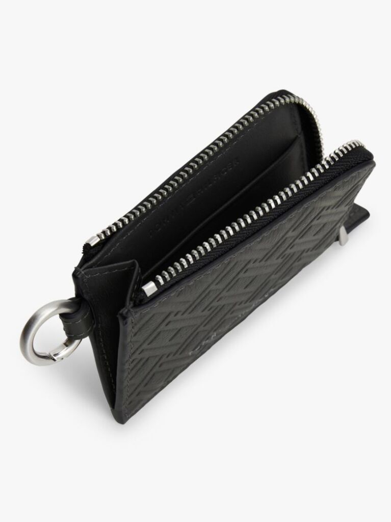 Grey Modern Leather Zip-Around Wallet  Men