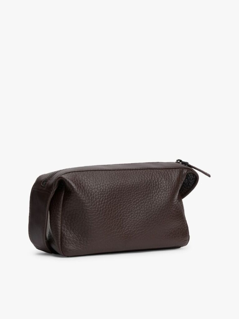 Brown Logo Leather Crossbody Camera Bag  Men