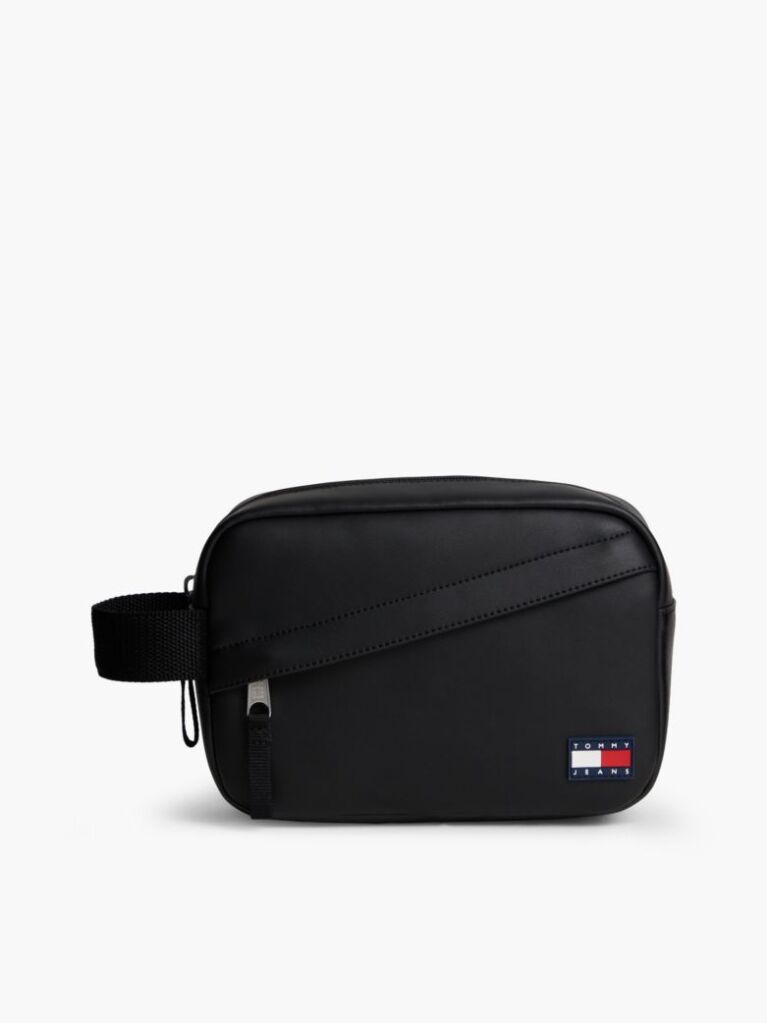 Black Logo Side Handle Washbag  Men
