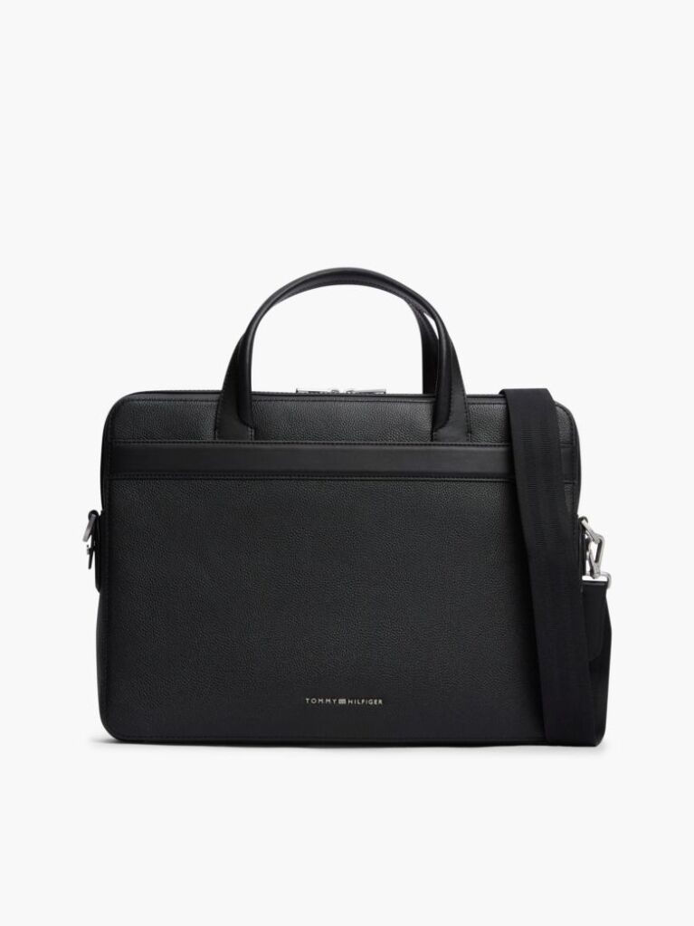 Black TH Business Leather Laptop Bag  Men