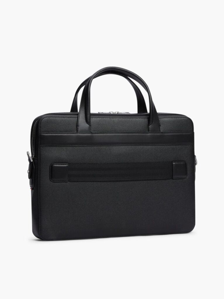 Black TH Business Leather Laptop Bag  Men