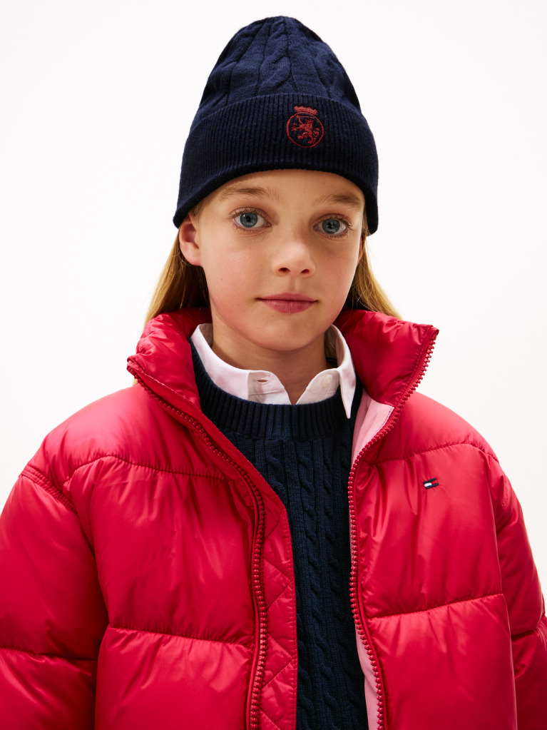Blue TH Crest Knit Beanie  Kids Unisex