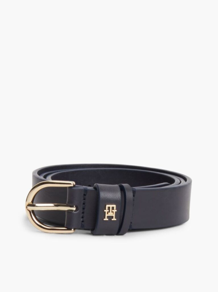 Μπλε Essential TH Monogram Δερμάτινη Ζώνη  Γυναίκες