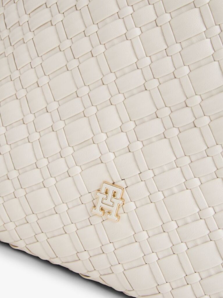 Beige TH Monogram Braided Hobo Bag  Women