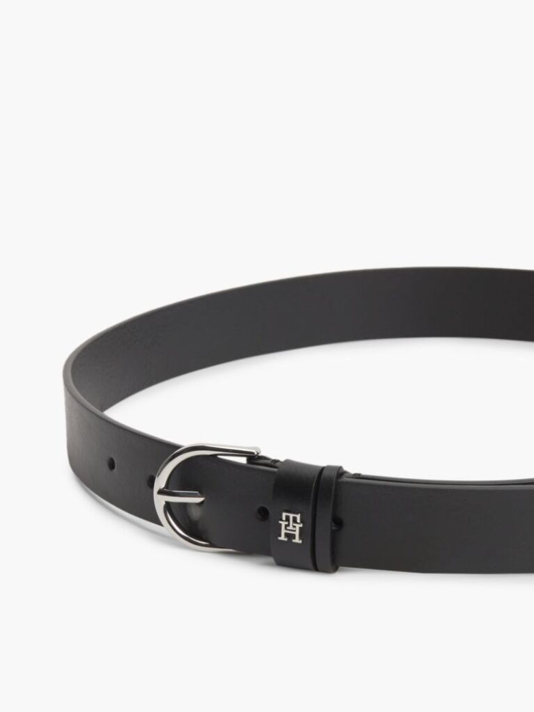 Black Essential Adjustable Leather Belt  Women