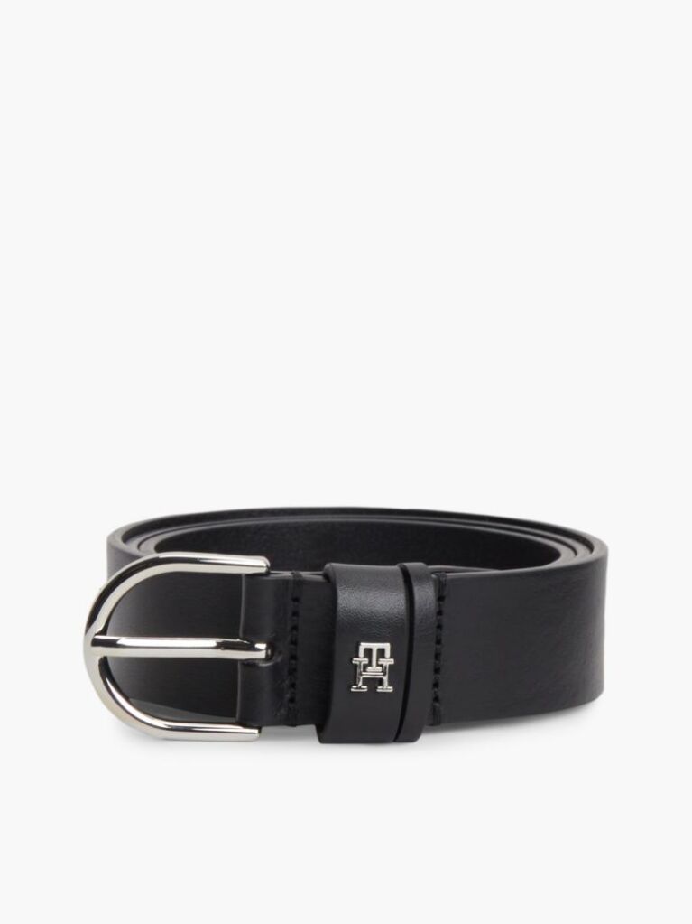 Black Essential Adjustable Leather Belt  Women