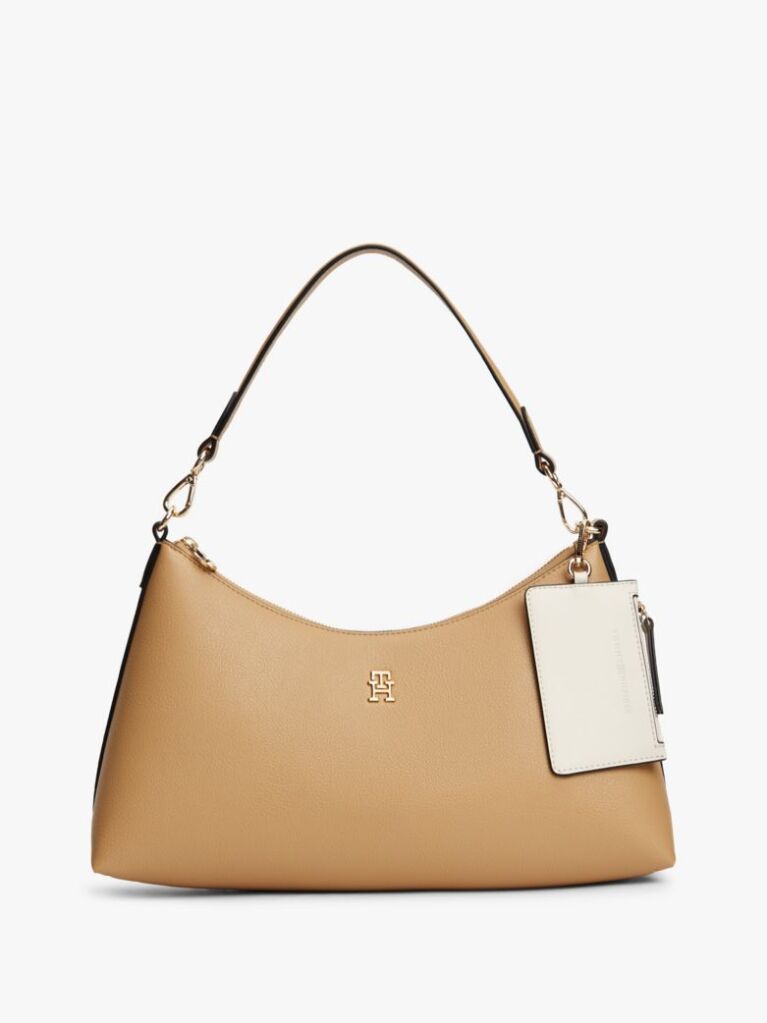 Beige Hilfiger Icon Pebble Grain Shoulder Bag  Women