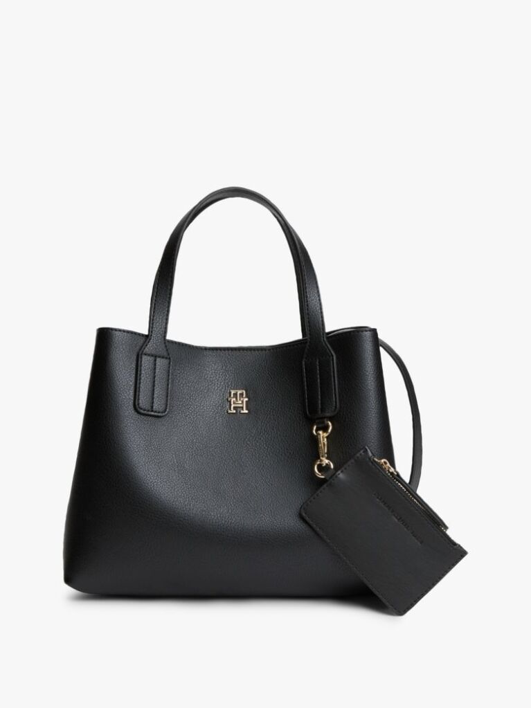 Black Hilfiger Icon TH Monogram Crossbody Satchel  Women