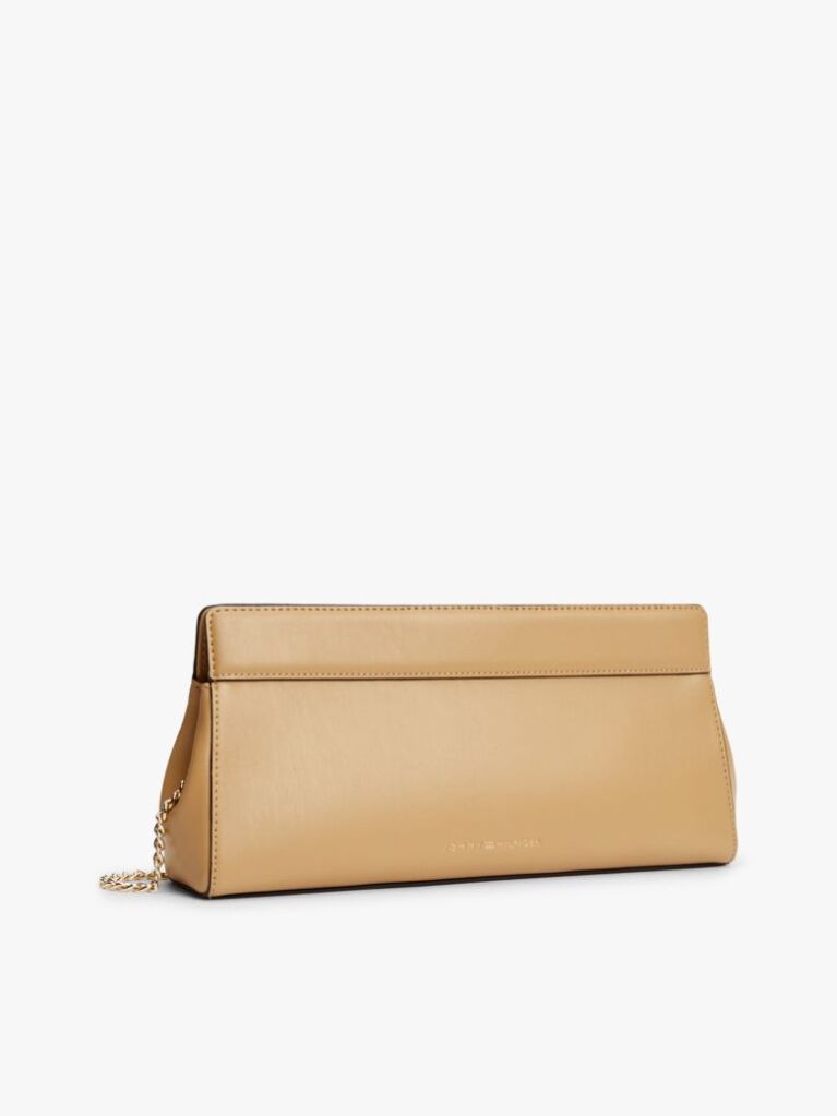 Beige Modern Chain TH Monogram Clasp Clutch  Women