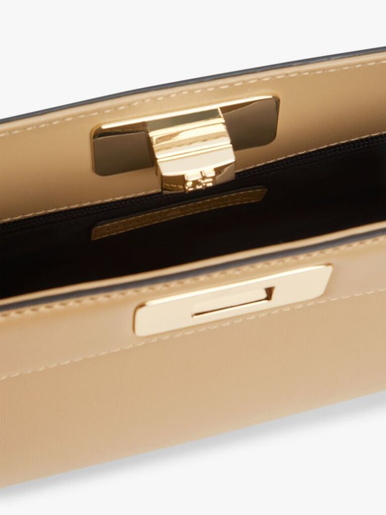 Beige Modern Chain TH Monogram Clasp Clutch  Women
