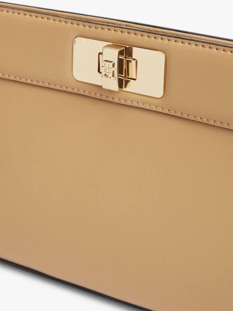 Beige Modern Chain TH Monogram Clasp Clutch  Women