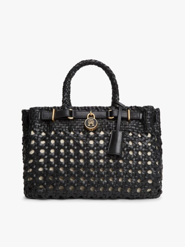 Black The American Icon Braided Leather Tote Bag  Women