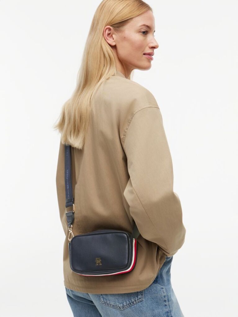 Blue Logo Tape Crossbody Camera Bag  Women