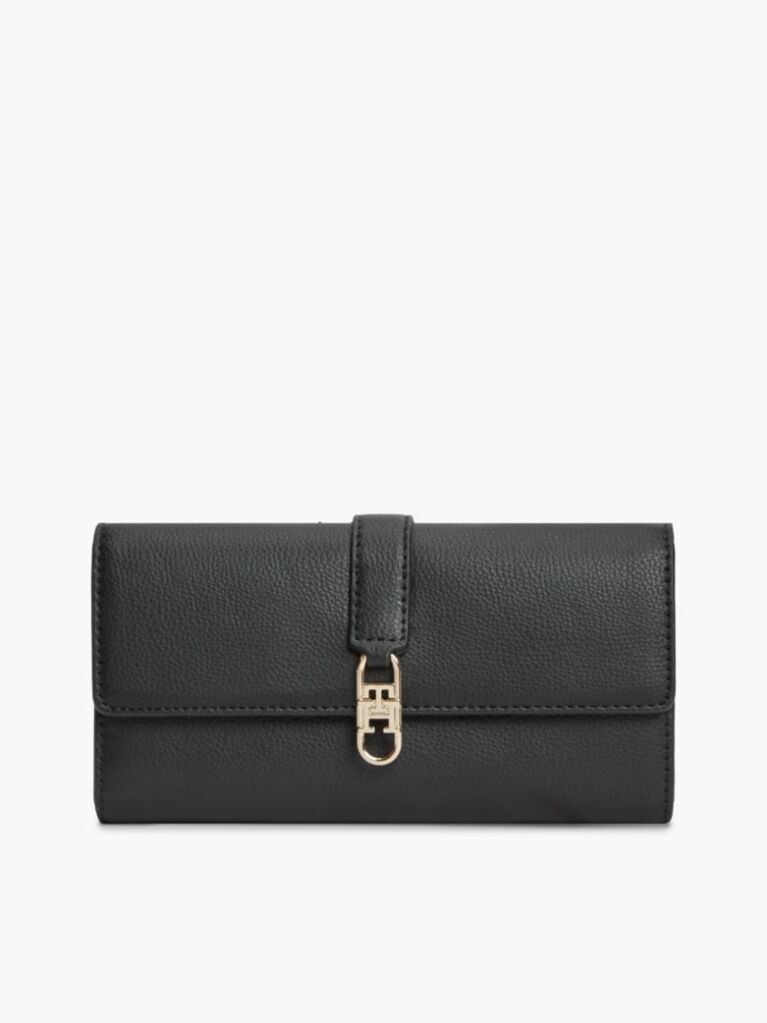 Black TH Monogram Flap Wallet  Women