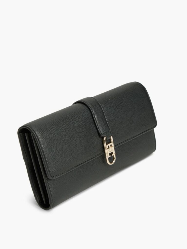 Black TH Monogram Flap Wallet  Women