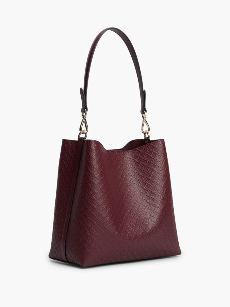Red Hilfiger Icon Debossed Shoulder Bag  Women