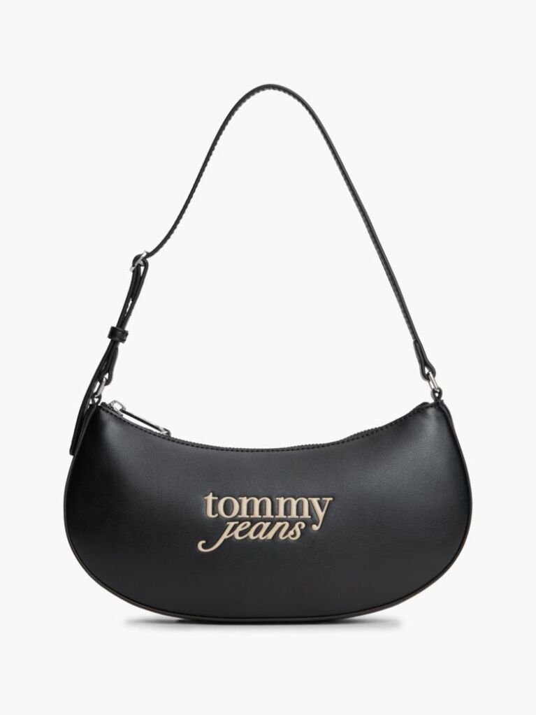 Black Essential Contrast Logo Shoulder Bag  Women
