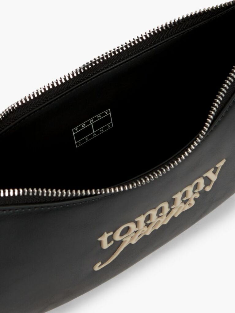 Black Essential Contrast Logo Shoulder Bag  Women