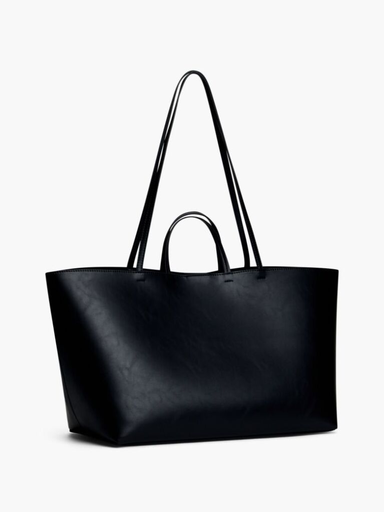 Black Essential Contrast Logo Tote Bag  Women