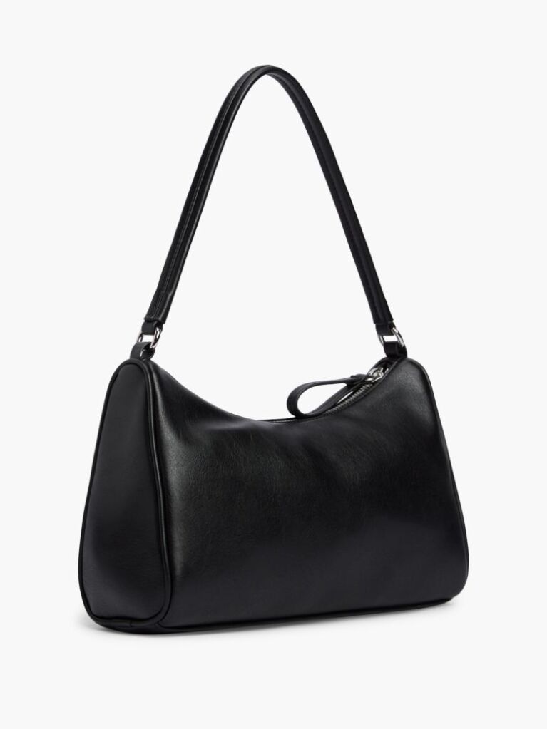 Black Metal Logo Shoulder Bag  Women