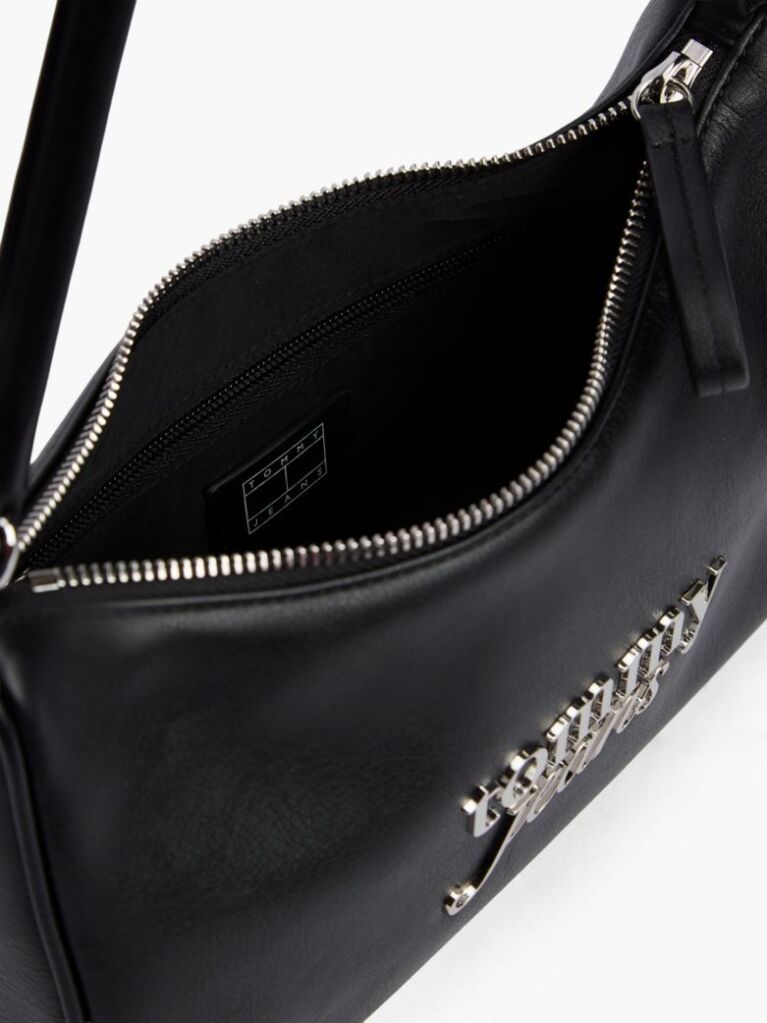 Black Metal Logo Shoulder Bag  Women