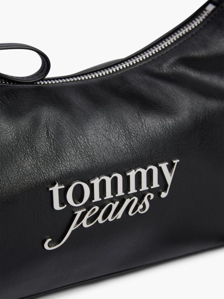 Black Metal Logo Shoulder Bag  Women
