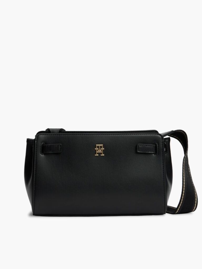 Black Webbing Strap TH Monogram Crossbody Bag  Women