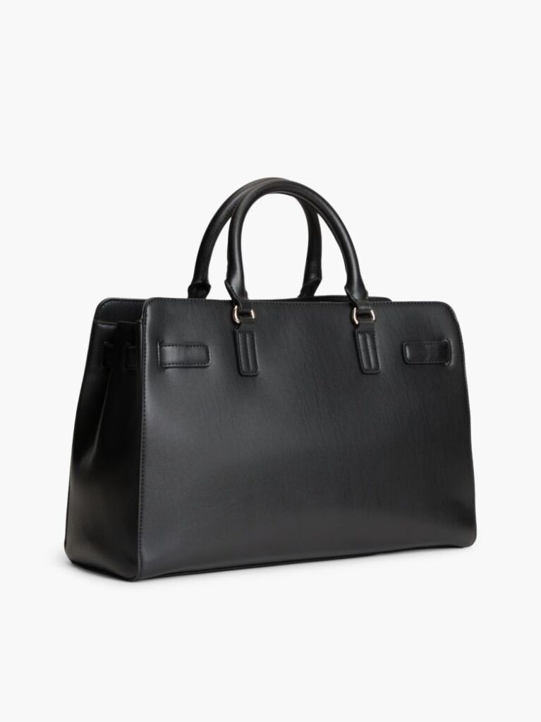 Black TH Monogram Repeat Logo Crossbody Satchel  Women
