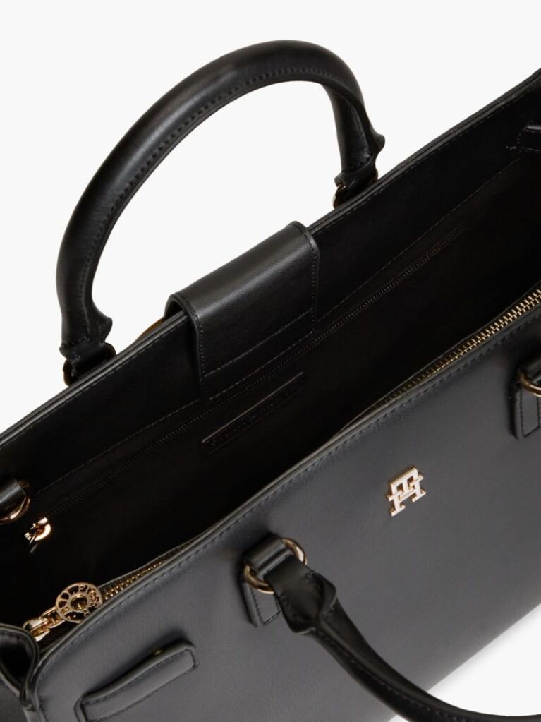 Black TH Monogram Repeat Logo Crossbody Satchel  Women