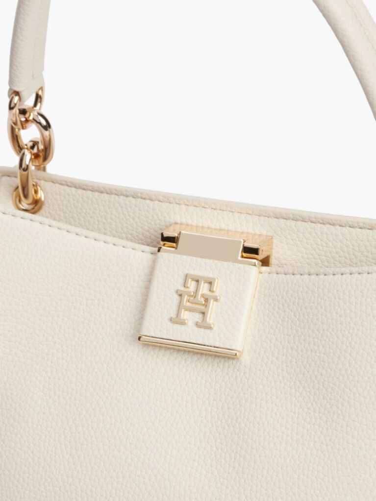 Beige Heritage TH Monogram Convertible Satchel  Women