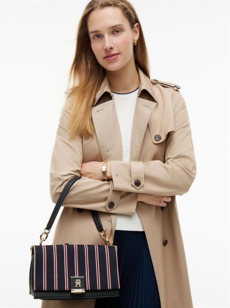 Blue Global Stripe Crossbody Shoulder Bag  Women