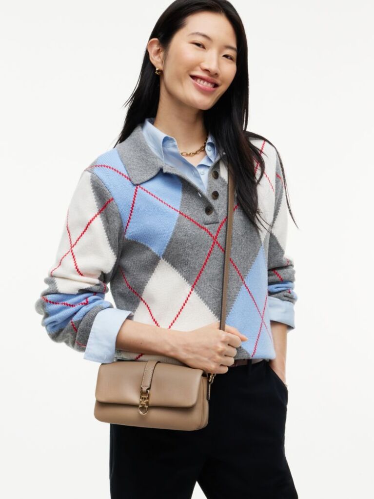 Beige TH Monogram Flap Closure Crossbody Bag  Women