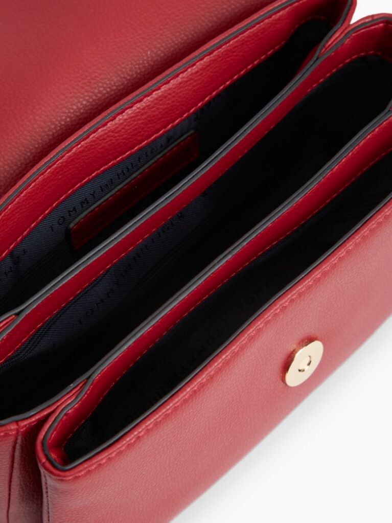 Red TH Monogram Flap Closure Crossbody Bag  Women