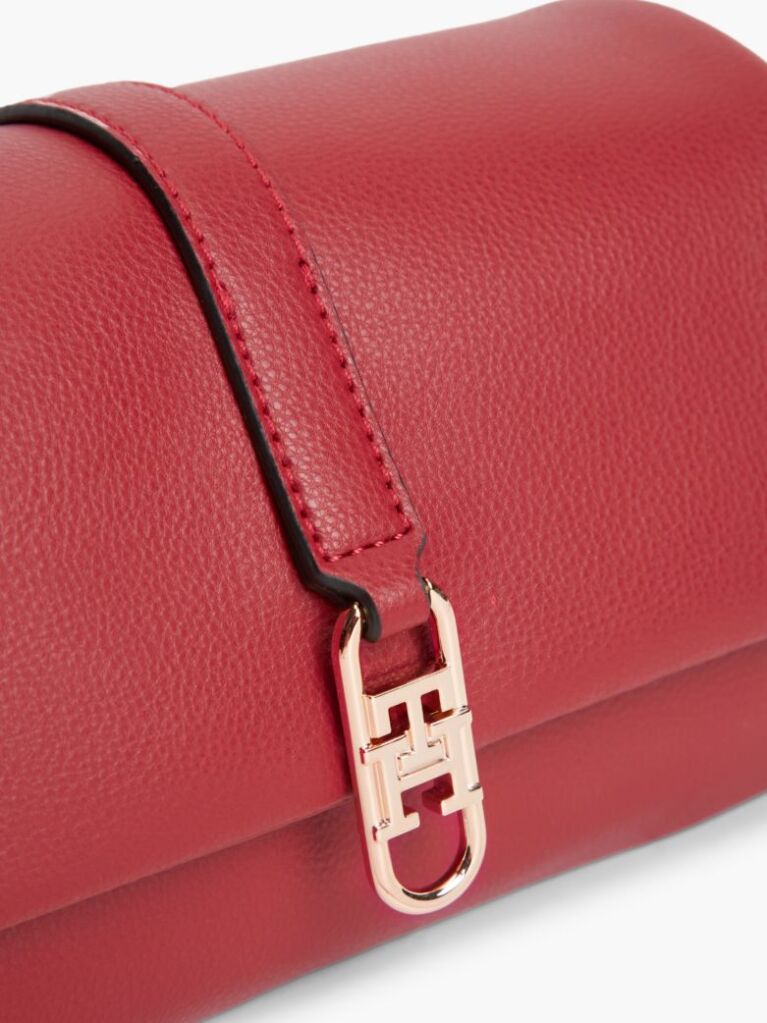 Red TH Monogram Flap Closure Crossbody Bag  Women