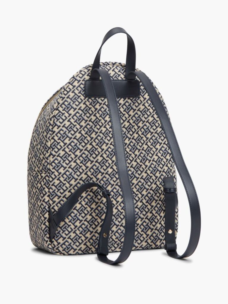 Blue Essential TH Monogram Jacquard Dome Backpack  Women