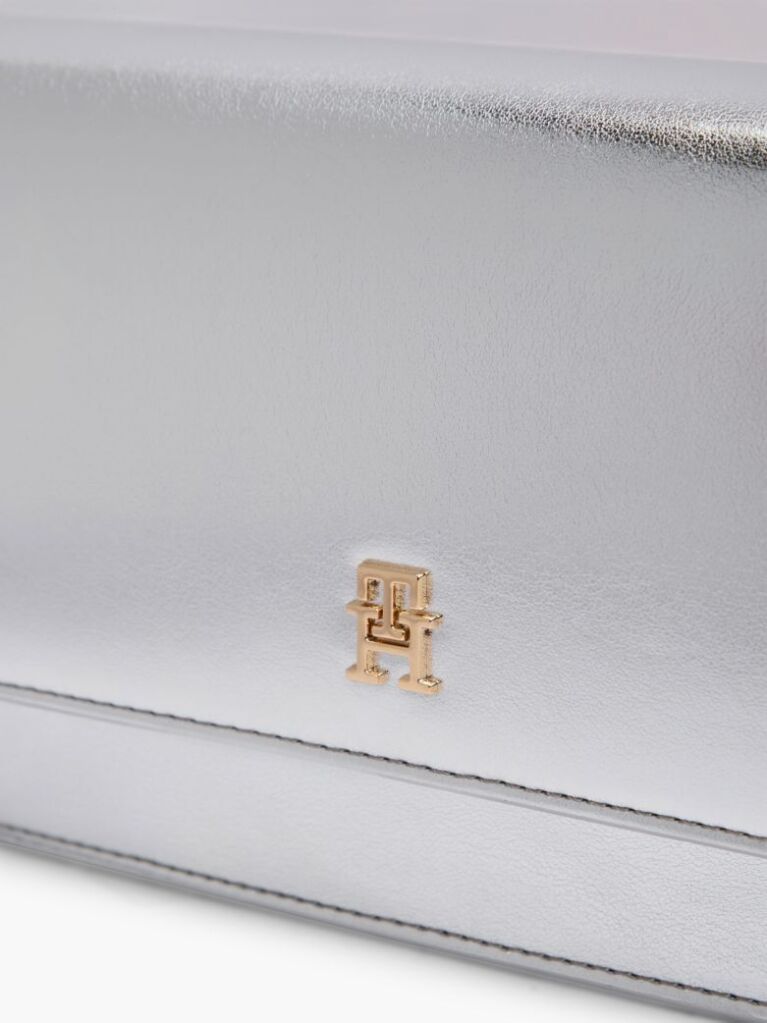 Silver Hilfiger Icon Metallic Chain Strap Wallet  Women