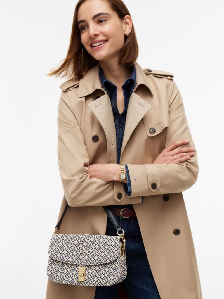 Blue TH Monogram Jacquard Convertible Crossbody Bag  Women