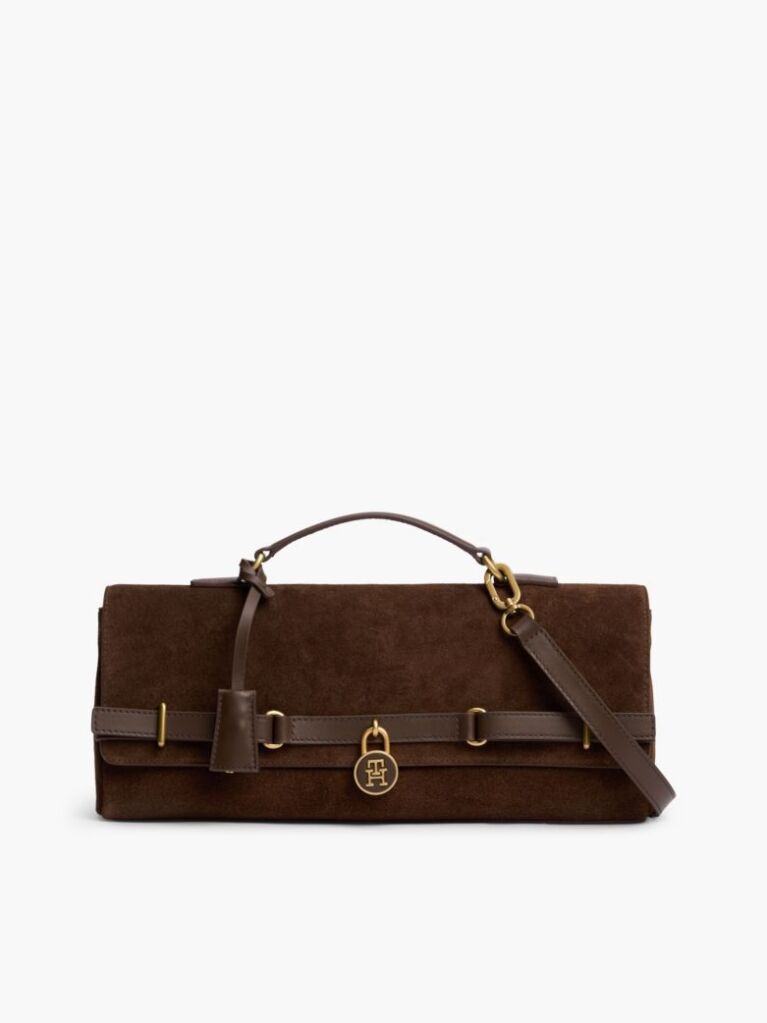 Brown The American Icon Suede Clutch  Women