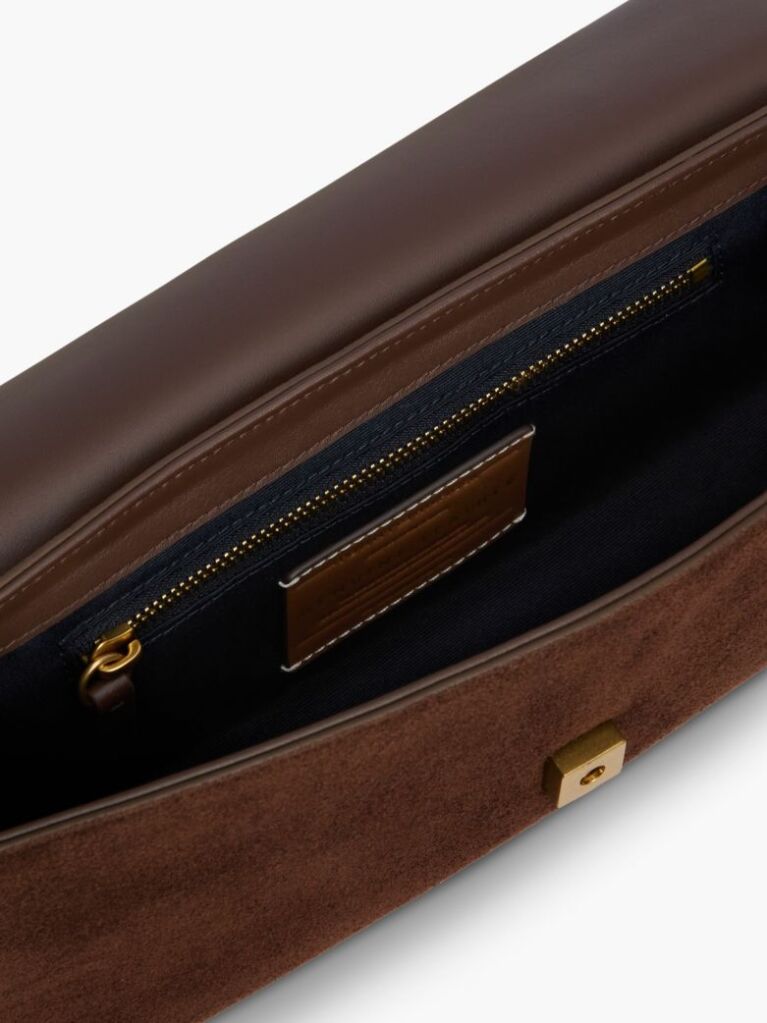 Brown The American Icon Suede Clutch  Women