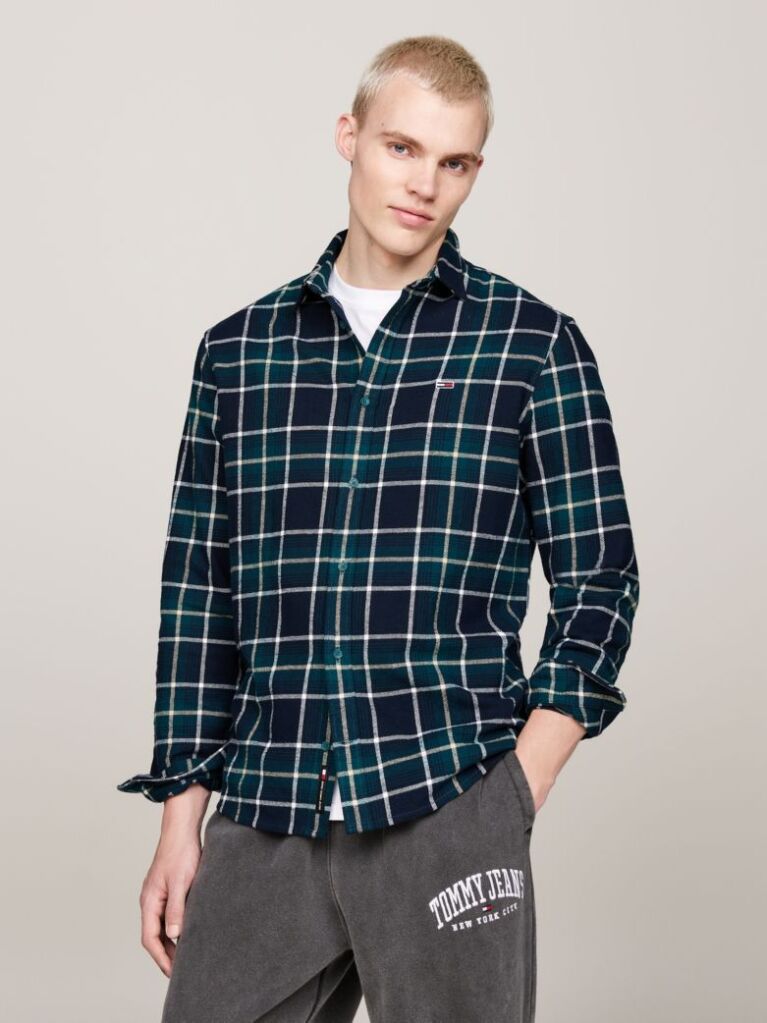 Multi Flannel Check Relaxed Shirt  Men