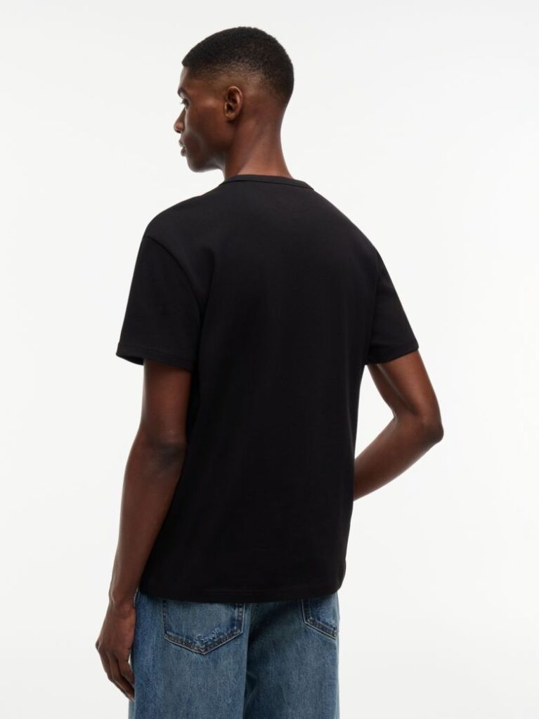 Μαύρο T-Shirt Με Σήμα Tommy Και Κανονική Λαιμόκοψη  Άνδρες