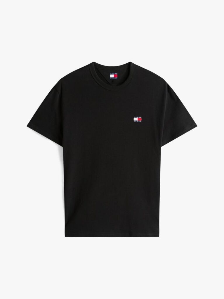 Μαύρο T-Shirt Με Σήμα Tommy Και Κανονική Λαιμόκοψη  Άνδρες