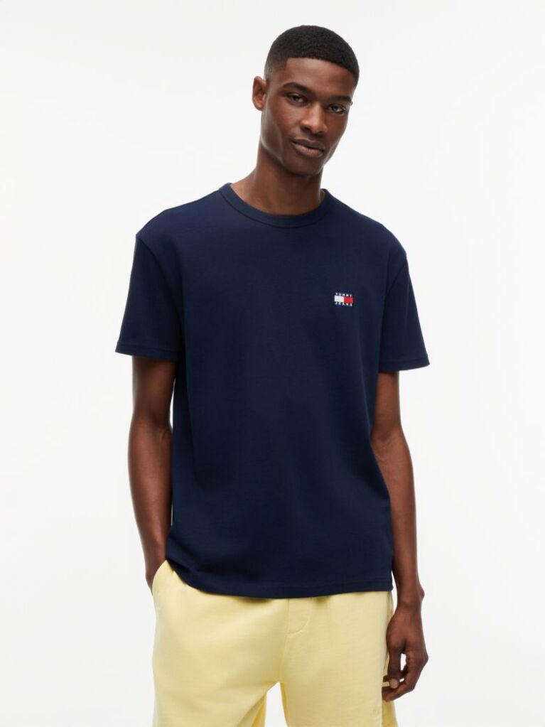 Blue Tommy Badge Crew Neck T-Shirt  Men