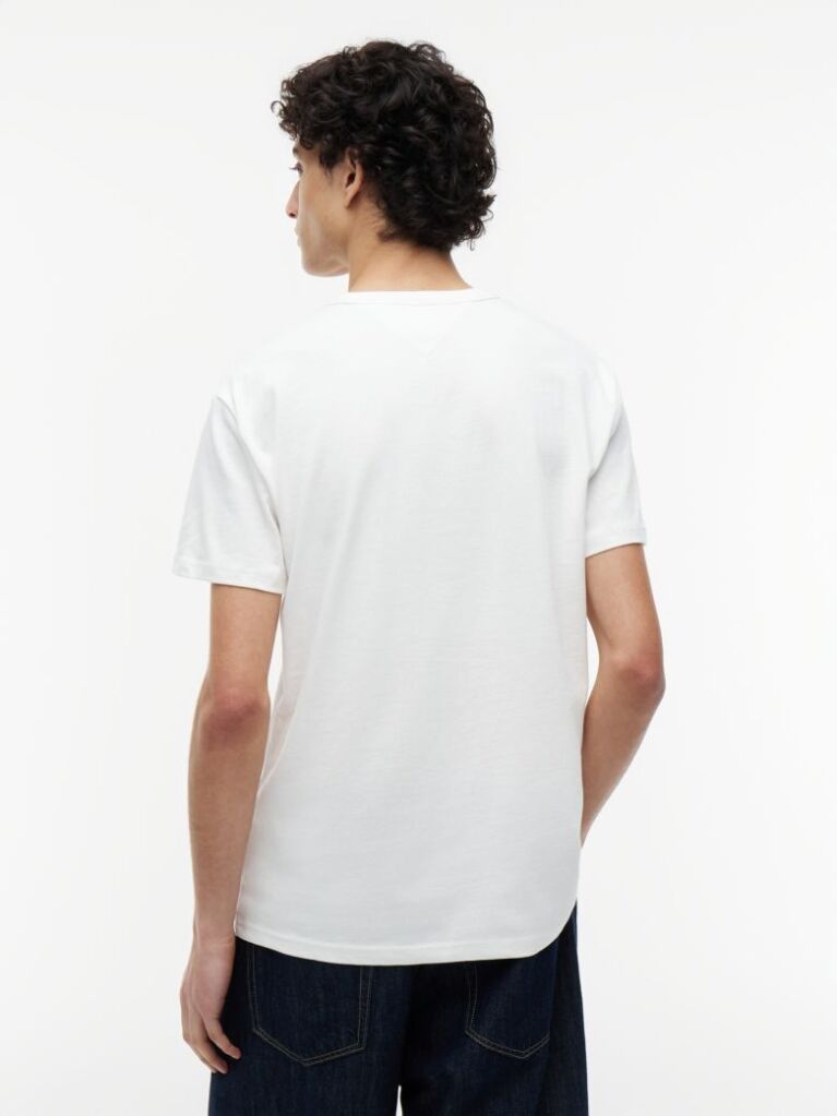 Beige Tommy Badge Crew Neck T-Shirt  Men
