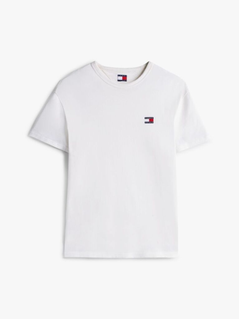 Beige Tommy Badge Crew Neck T-Shirt  Men