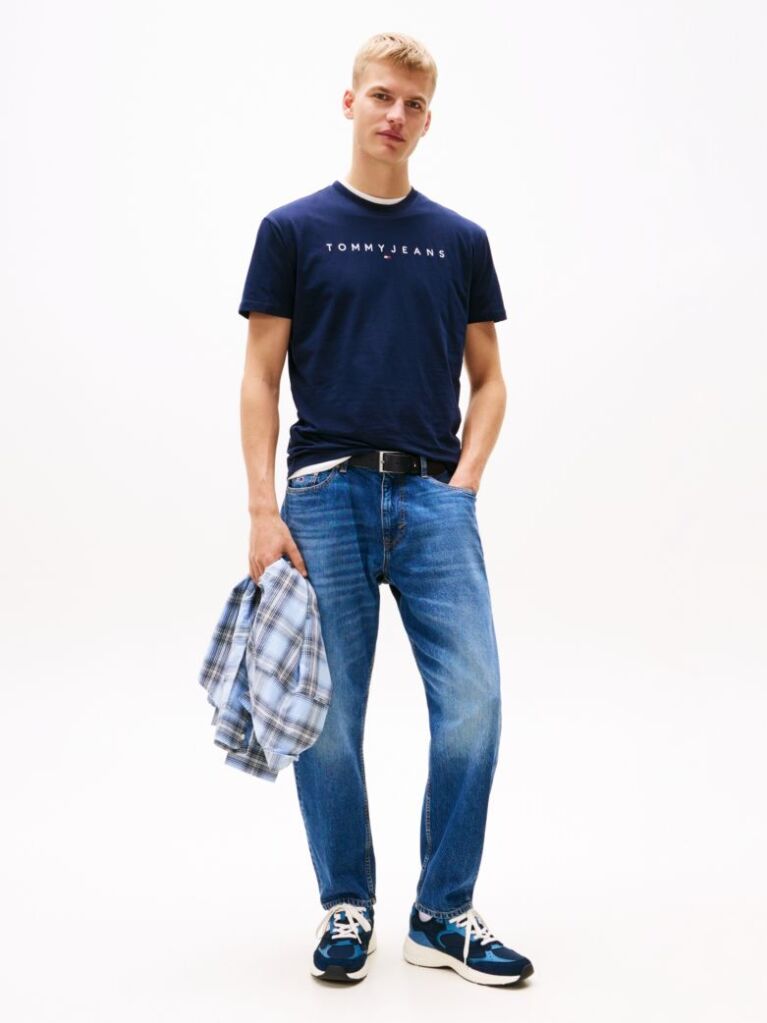 Blue Regular Logo Embroidery T-Shirt  Men